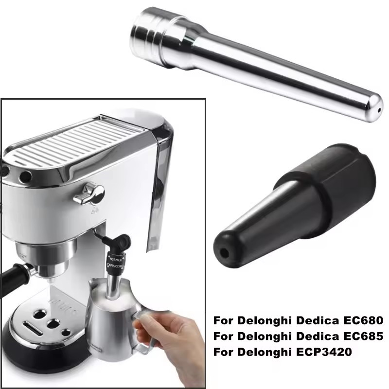 Delonghi Espresso Magnifica - デロンギ デディカ EC680/EC685/ECP3420 コーヒーマシン用 1穴スチームノズル、シリコン＆ステンレス製ミルクフォームノズル