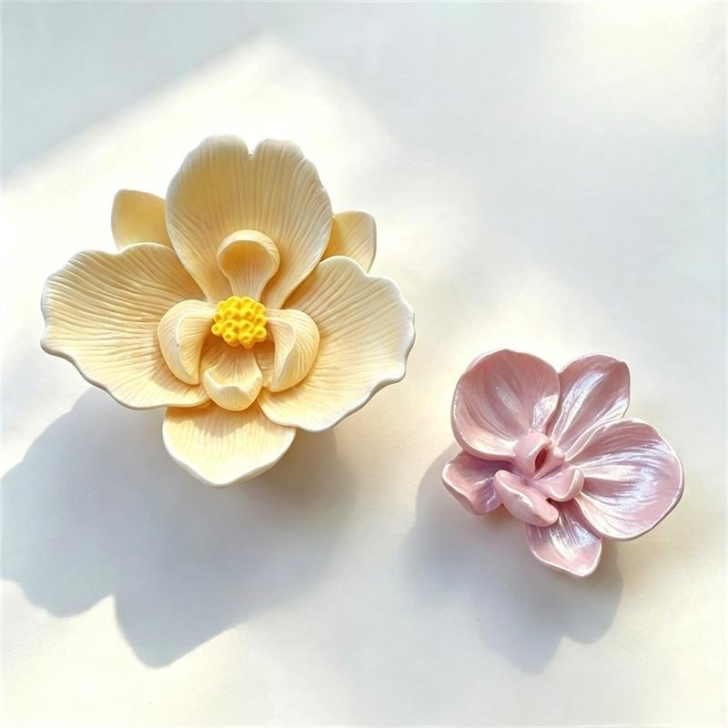 3D 蝶蘭シリコンモールド花型モールドアロマ石膏石膏エポキシ - Potsticker Mold のレビューと価格