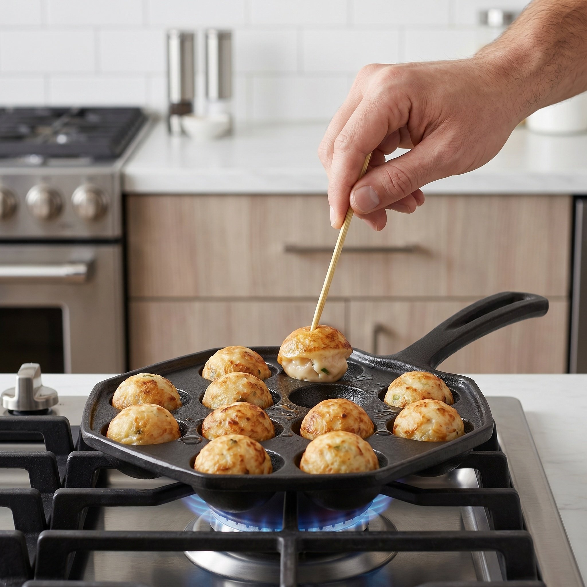 12個の型が付いたたこ焼き器、鋳鉄製、焦げ付き防止加工、焼き - Takoyaki Grill Plate のレビューと価格