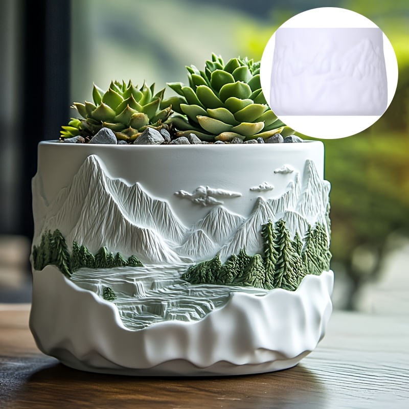 マウンテンレリーフ多肉植物植木鉢樹脂シリコーン型渓流流水収納 - Potsticker Mold のレビューと価格