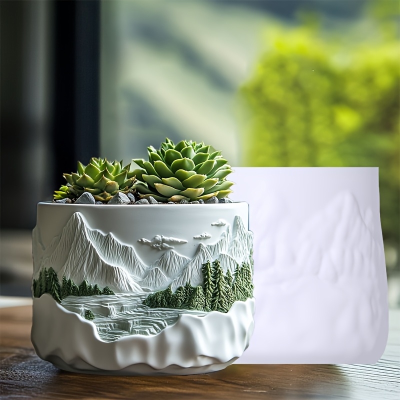 マウンテンレリーフ多肉植物植木鉢樹脂シリコーン型渓流流水収納 - Potsticker Mold のレビューと価格
